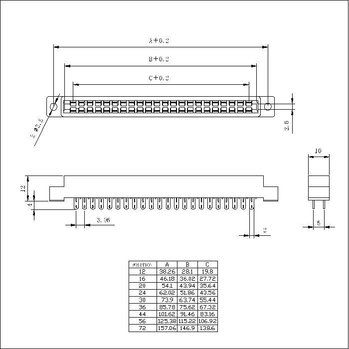 ECS-XDHS0PB01 3.96mm Card EDGE Slot Solder Type Connectors ECS-XDHS0PB01 3.96mm Card EDGE Slot Solder Type Connectors